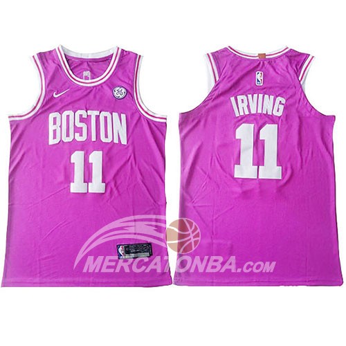 Maglia NBA Boston Celtics Kyrie Irving Autentico Rosa